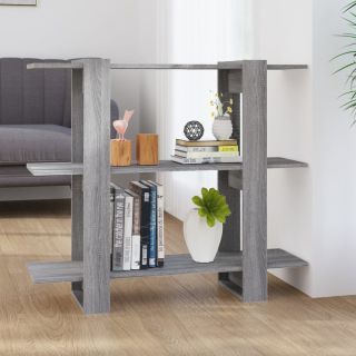 Книжный шкаф/разделитель комнаты, серый дуб Сонома, 100x30x87 см