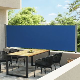 lahtitõmmatav terrassi külgsein, 140 x 600 cm, sinine