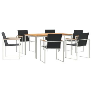 7-osaline aia söögikomplekt Tõelisest puidust tiikpuu,Väliköögilaud 150x90x75 cm Tõelisest puidust tiikpuu