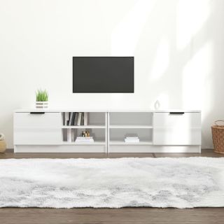 telerikapid 2 tk, kõrgläikega valge, 80x35x36,5 cm, tehispuit