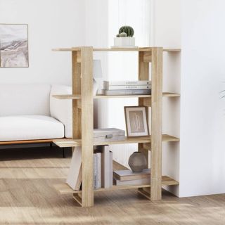 книжная полка/разделитель комнаты, дуб Сонома, 100x30x123,5 см