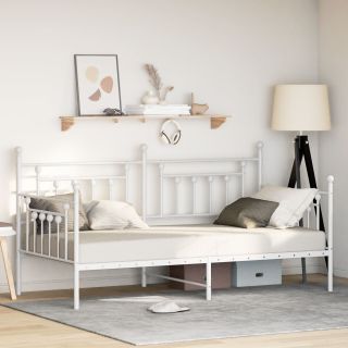 Voodid ja Voodiraamid Valge Metall 107 x 203 cm Kestäv