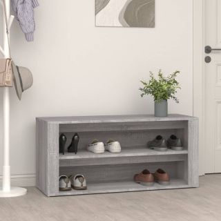 Тумба для обуви, серый дуб Сонома, 100x35x45 см, искусственное дерево