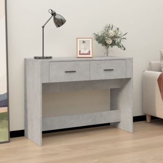 консольный столик, бетонно-серый, 100x39x75 см, искусственное дерево
