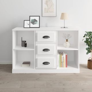 Буфет, глянцевый белый, 104,5x35,5x67,5 см, искусственное дерево