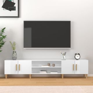 telerikapp, kõrgläikega valge, 180 x 31,5 x 40 cm, tehispuit
