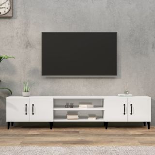 telerikapp, kõrgläikega valge, 180 x 31,5 x 40 cm, tehispuit