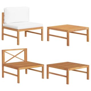 2-osaline aiadiivanikomplekt kreemjate patjadega, tiikpuit