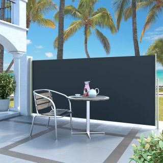 выдвижная боковая стенка патио, 140 x 300 см, черная