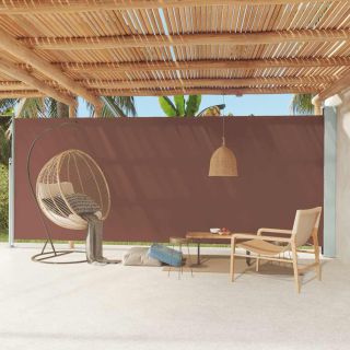 lahtitõmmatav terrassi külgsein, 220 x 600 cm, pruun