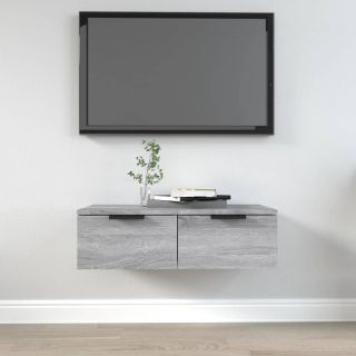 настенный шкаф, серый дуб Сонома, 68x30x20 см, искусственное дерево