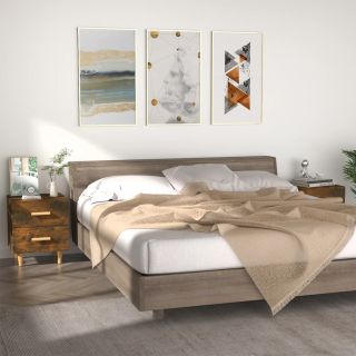 тумбочки прикроватные 2 шт., копченый дуб, 40 x 35 x 47,5 см