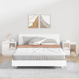 прикроватные тумбочки 2 шт., белые, 50 x 34 x 50 см, сосна