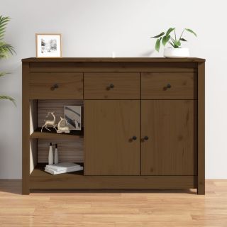 puhvetkapp, meepruun, 100x35x74cm, täismännipuit