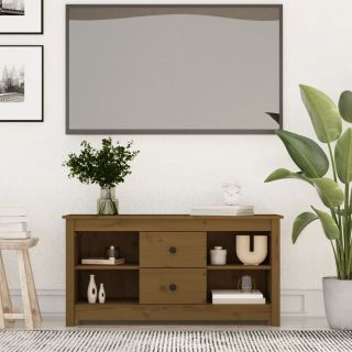 Тумба под телевизор, медовый оттенок, 103 x 36,5 x 52 см, сосна