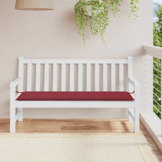 подушка для сиденья садовой скамейки, винно-красная, 150 x 50 x 3 см, ткань оксфорд