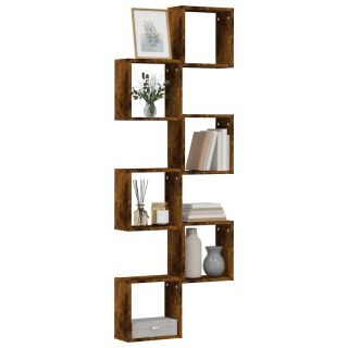 Настенные кубические полки 6 шт., дымчатый дуб, 30x15x30 см
