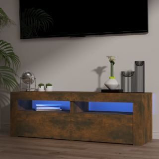 telerialus LED-tuledega, suitsutatud tamm, 120 x 35 x 40 cm