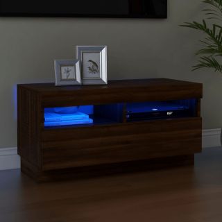 telerikapp LED-tuledega, pruun tamm, 80 x 35 x 40 cm