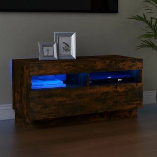 telerialus LED-tuledega, suitsutatud tamm, 80 x 35 x 40 cm
