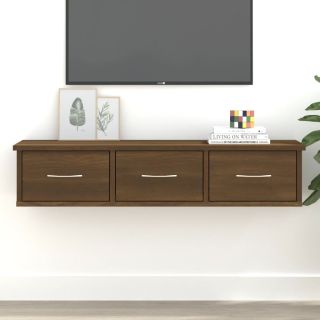 Настенный шкаф, коричневый дуб, 88 x 26 x 18,5 см, искусственное дерево
