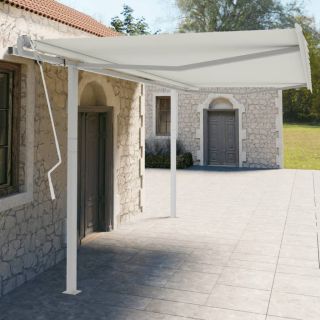 varikatuse postide komplekt, valge, 450 x 245 cm, raud