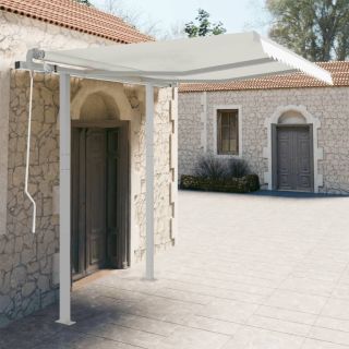 varikatuse postide komplekt, valge, 300 x 245 cm, raud