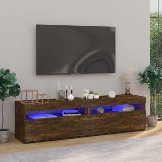 telerialus LED-tuledega 2 tk, suitsutatud tamm, 75x35x40 cm