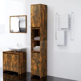 raamatukapp, suitsutatud tamm, 30 x 30 x 183,5 cm, tehispuit
