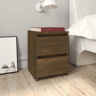 прикроватные тумбочки 2 шт., коричневый дуб, 30 x 30 x 40 см, искусственное дерево
