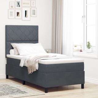 Box Spring Bed koos madratsiga Tume Hall 100x200 cm Velvet