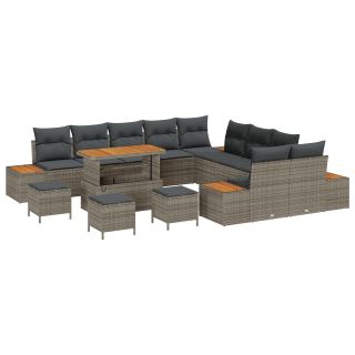14-osaline Aia Diivani Komplekt Padjadega Hall Polürotang Acacia,4-osaline Aia Toa Komplekt Padjadega Hall Polürotang Acacia