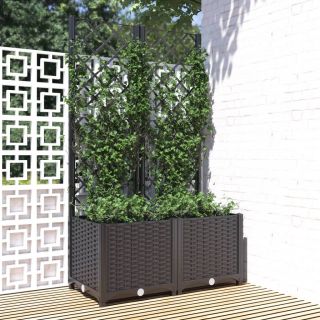 võrega taimekast, must, 80 x 40 x 136 cm PP
