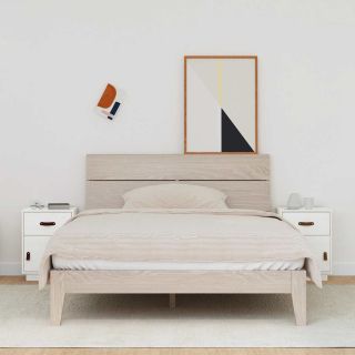 тумбочки прикроватные, 2 шт., белые 40 x 34 x 55 см, сосна