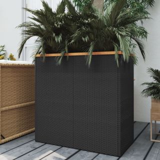 taimekast, must, 80x40x80 cm, polürotang