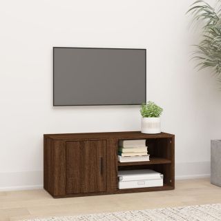 Тумба под ТВ, коричневый дуб, 80 x 31,5 x 36 см, искусственное дерево