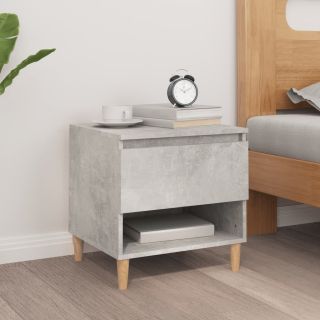 тумбочка прикроватная, бетонно-серый, 50 x 46 x 50 см, искусственное дерево