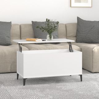kohvilaud, valge, 90 x 44,5 x 45 cm, tehispuit