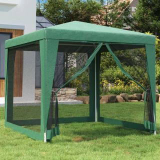 peotelk 4 võrgust külgseinaga, roheline, 2,5 x 2,5 m HDPE