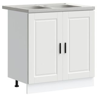 Valamu Aluse Kapp Porto koos Valamuga, Valge, 80x46x84,5 cm, Tehispuit