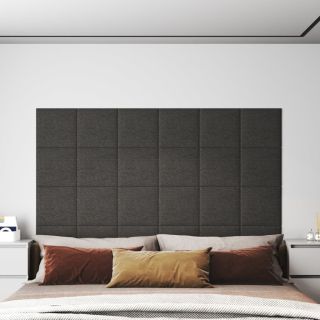 seinapaneelid 12 tk, tumehall, 30 x 30 cm, kangas, 1,08 m²