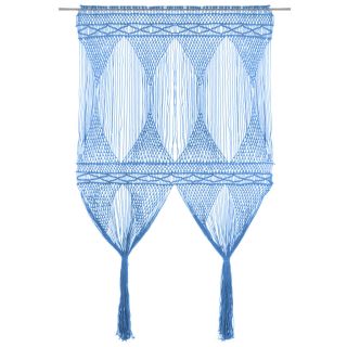 makrameekardin, sinine 140 x 240 cm puuvill