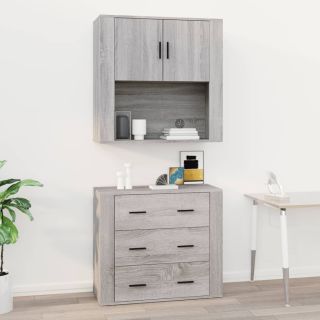 seinakapp, hall Sonoma tamm, 80x33x80 cm, tehispuit