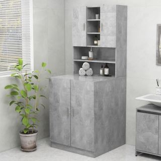 тумба под стиральную машину, бетонно-серый, 70,5 x 25,5 x 90 см