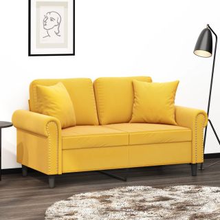 dekoratiivpadjad 2 tk, kollane, 40x40 cm, samet
