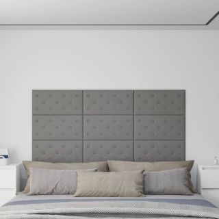 seinapaneelid 12 tk, hall, 60 x 30 cm, kunstnahk, 2,16 m²