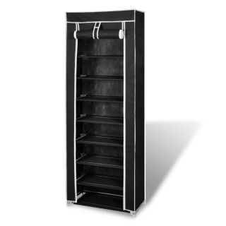 Тумба для обуви тканевая с крышкой 57 x 29 x 162 см, черная