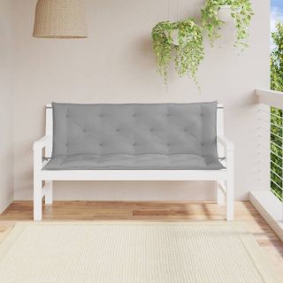 Подушки для сидения садовой скамейки 2 шт., серые, 150x50x7 см, ткань оксфорд