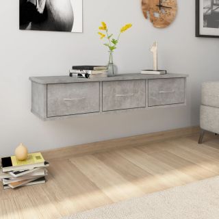 Настенные ящики, бетонно-серый 88 x 26 x 18,5 см, искусственное дерево