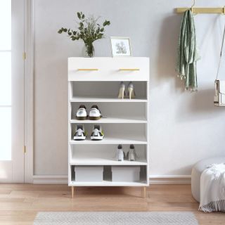 jalatsikapp, valge, 60 x 35 x 105 cm, tehispuit